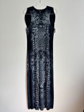 Vintage Vivienne Tam Iconic 1990's Nylon Mesh Blue Dragon Dress SZ 3 NWT Rare!